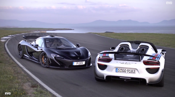 Porsche 918 vs McLaren P1 on track