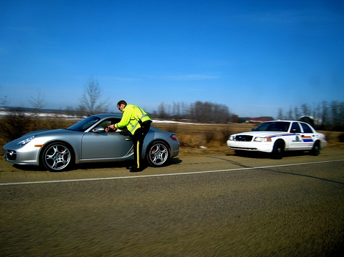 porsche pulled over by police