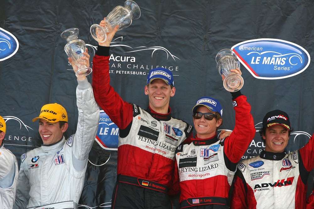 Jorg Bermeister and Patrick Long on the Podium in St. Pete ALMS