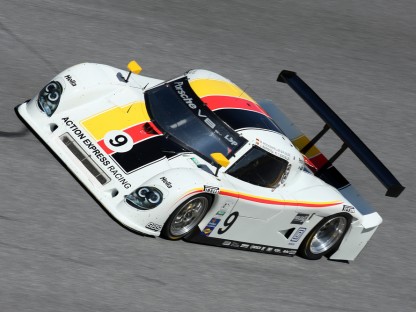 Action Express Porsche on the banking at Daytona