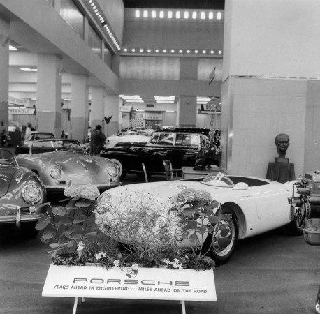 Porsches on display