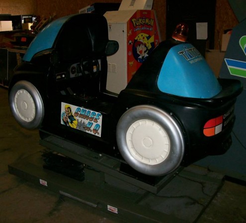 Taito's CHASE HQ full motion porsche racing simulator arcade game