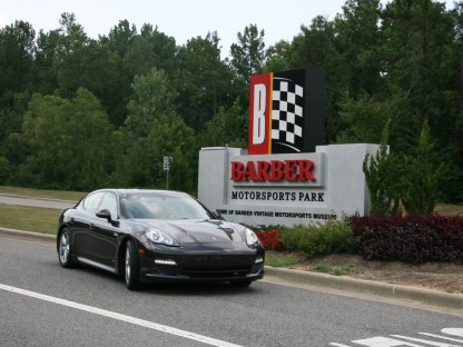 Black Porsche Panamera V6 at Barber Motorsport Park