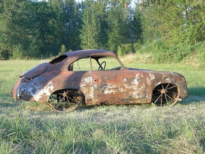 A Porsche 356 Rusting in the Field
