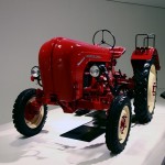 red Porsche tractor at museum