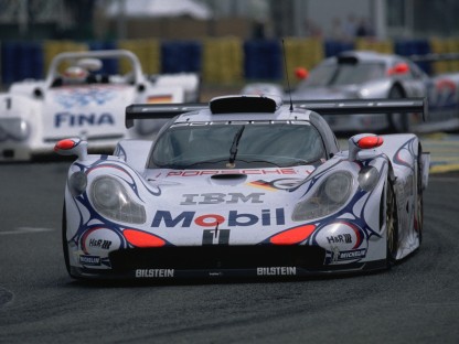 Porsche's 911 GT1 racing at Le Mans in 1998