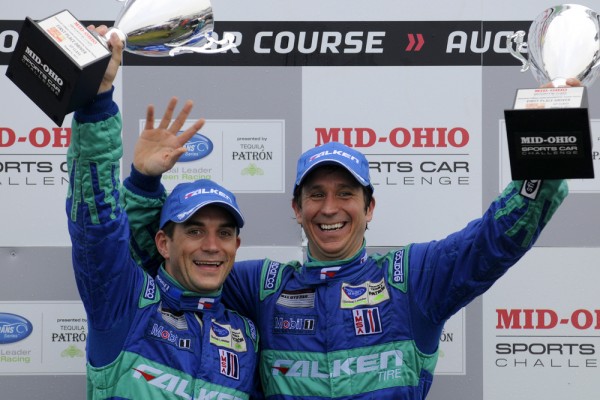 Wolf Henzler and Bryan Sellers on Podium in the ALMS at Mid Ohio 2011