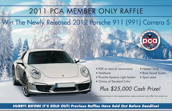 PCA Christmas Raffle for 2012 Porsche 991