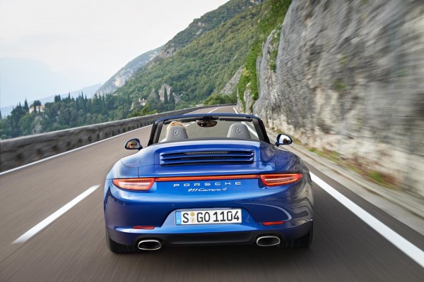 rear view of the all new Porsche 911 Carrera 4 cabriolet