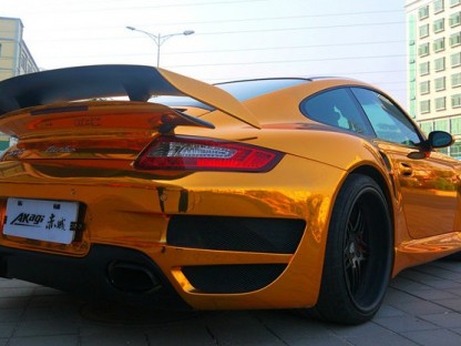Gold covered Porsche 911 in China