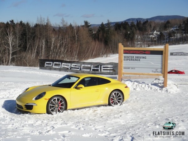 porsche winter driving experience sign at Sugarbush Resort, VT