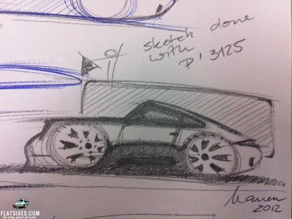 Porsche pencil sketch by Michael Mauer