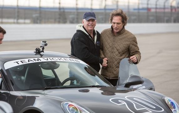 Larry Sharp and William Fichtner check out their ride for the competition.
