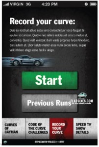 Porsche Cayman Code of the Curve app screenshot-Record Your Drive