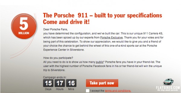 Porsche 5 million facebook fans
