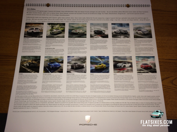 2014 Porsche Calendar Back Cover
