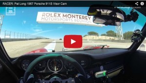 Patrick long's viewpoint from behind the wheel of a 1967 Porsche 911 S at Laguna Seca during the rolex monterey motorsports reunion