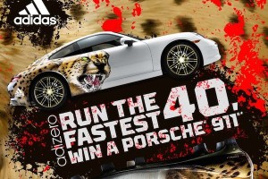 adidas contest awarding a porsche 911 to fastest runners at NFL combine