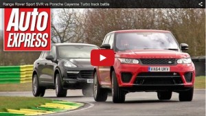 Porsche Cayenne Turbo vs Range Rover Sport SVR track battle