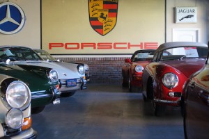 the sales floor full of Porsches at European collectibles