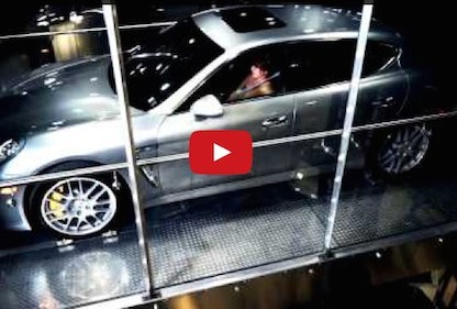 car elevator video from the Porsche Design Tower Miami