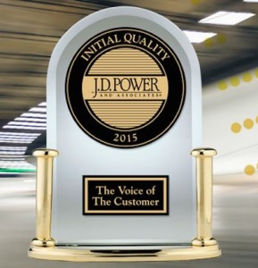 J D Power Initial Quality Award 2015