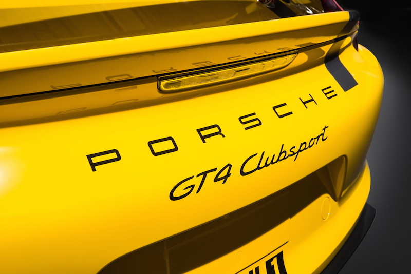 Porsche Cayman GT4 Clubsport badging