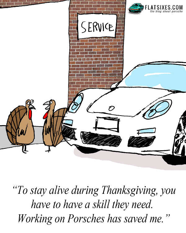 Porsche Thanksgiving Cartoon
