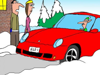 Porsche comic strip christmas