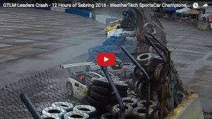 video footage of the Porsche Corvette crash at the 2016 12 Hours of Sebring