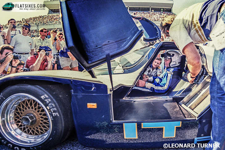 Bob holbert in Porsche 962 at Daytona