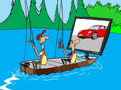Porsche cartoon fishing