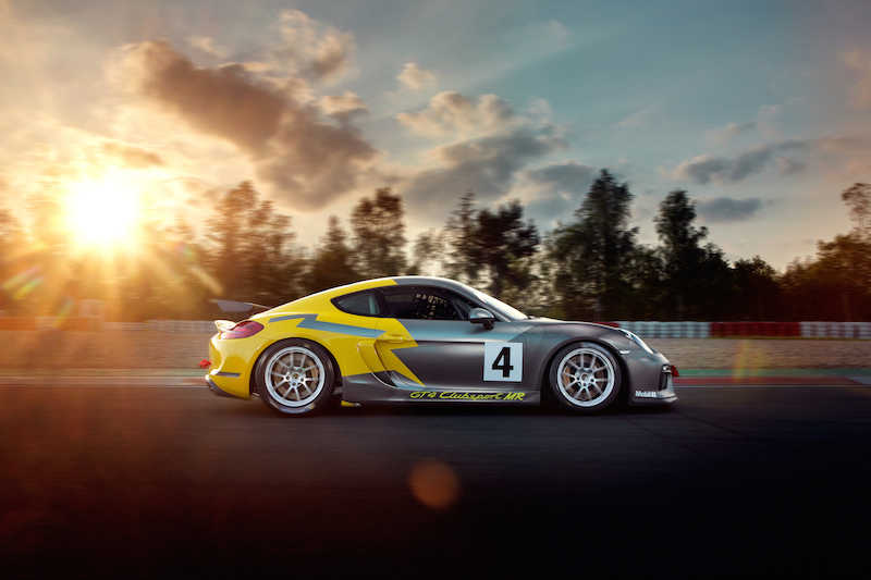 Porsche GT4 Clubsport MR- Track Shot- Profile