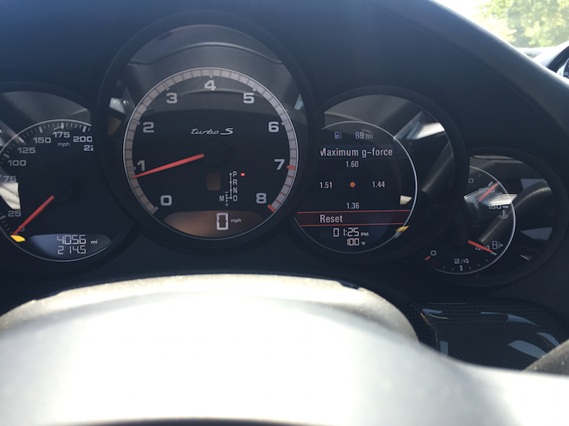 Check out those readings. This 911 Turbo S was driven hard. 