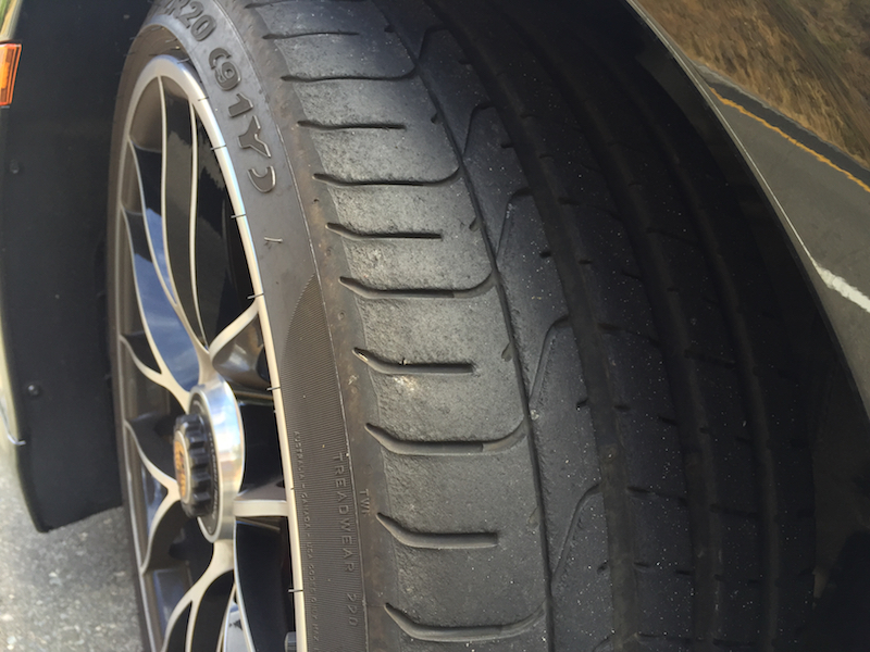 The worn edges of our tires were the only visual evidence of a hard day at the track. 