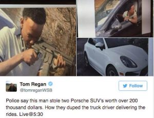 pics of teen who stole porsche in atlanta and posted video to social media