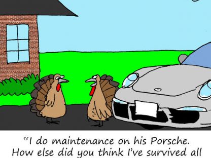 Porsche thanksgiving comic strip