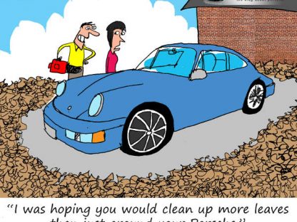Porsche Cartoon fall and thanksgiving