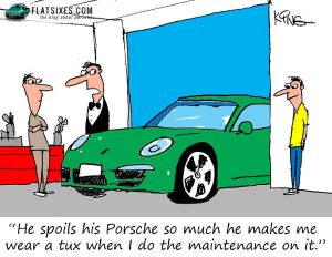 Porsche mechanic cartoon