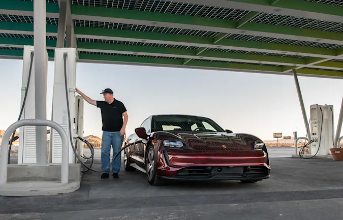 A Porsche Taycan went coast-to-coast with only 2.5 hours of charging